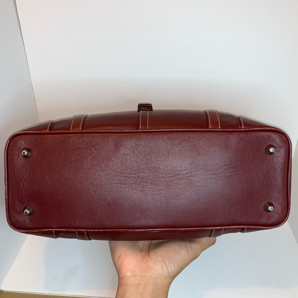 Coach Burgundy Leather Carryall Hampton Bag - Picture 6 of 7